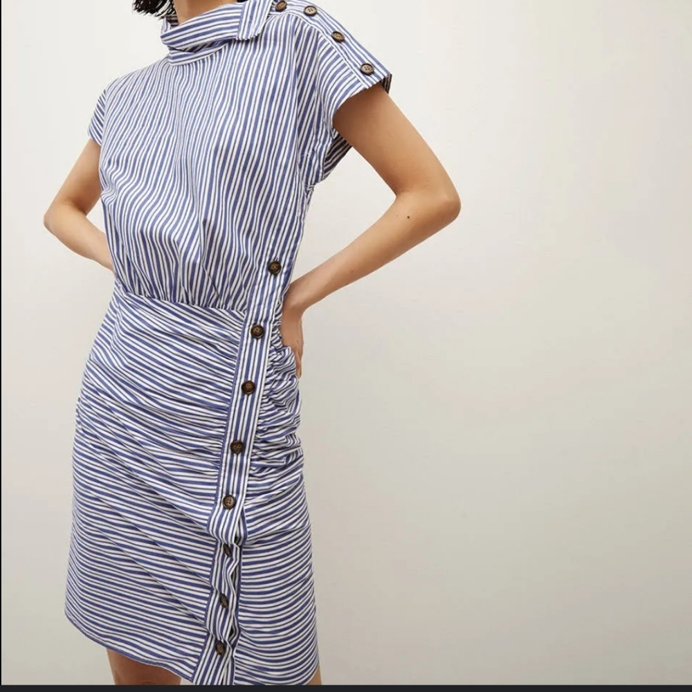 Veronica Beard Arabel Asymmetrical Striped Dress - Sz 12